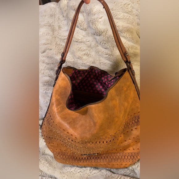 NEW | Nicole Lee | Women’s Vegan Leather Handbag Shoulder Bag Honey Brown - Picture 6 of 7